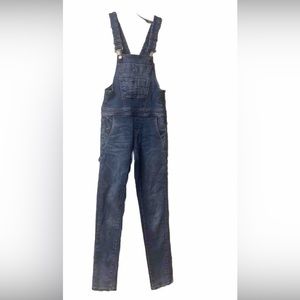 BLANK NYC Overalls Skinny Jeans Stretch Cargo Medium Wash Sz 7 Juniors